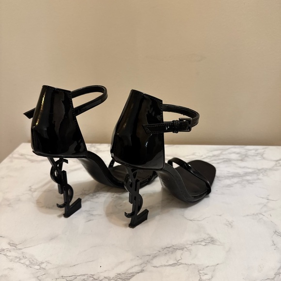 Yves Saint Laurent Black Opyum Logo-Heel Sandals with Black Hardware - size 39 - Picture 4 of 4